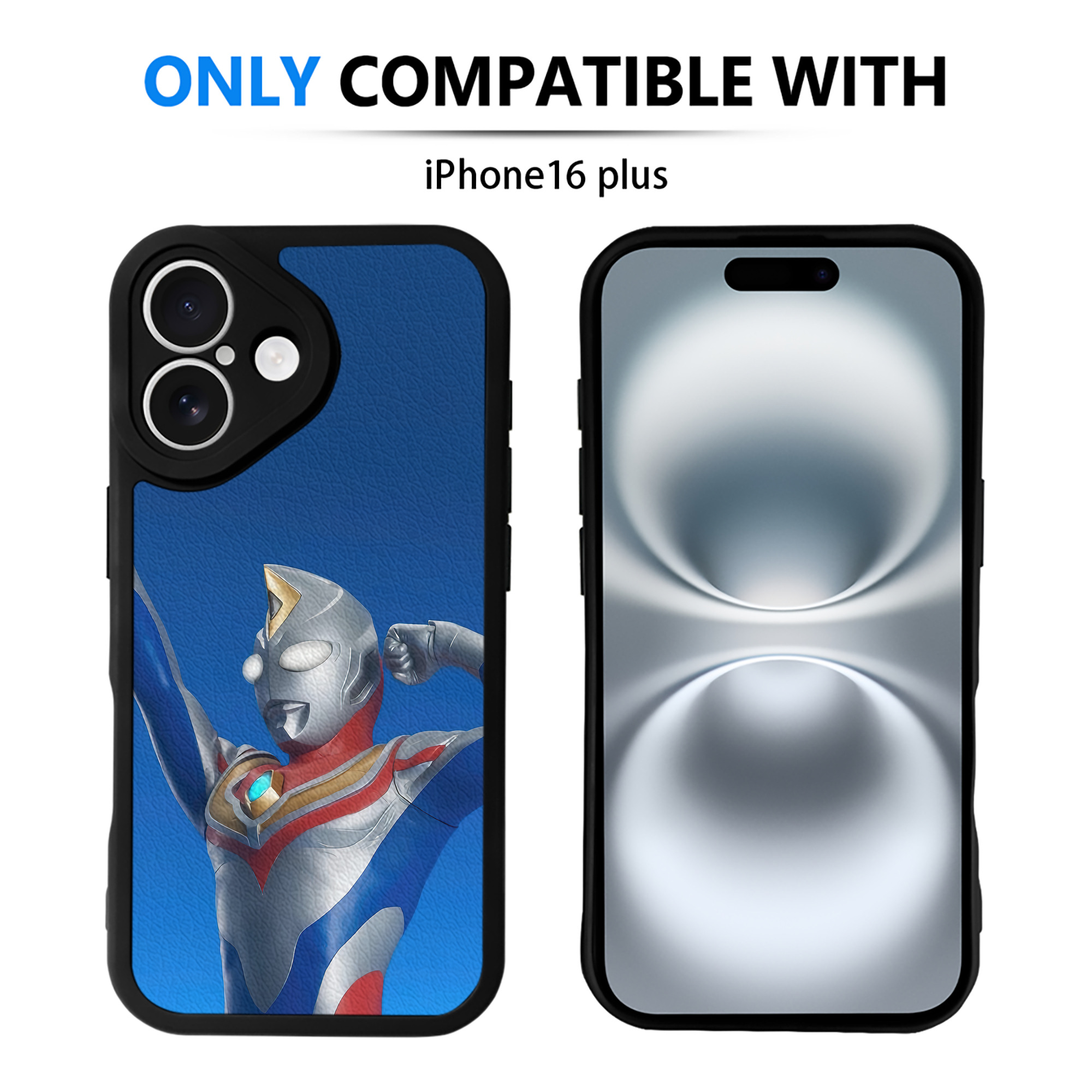 （画像用） ウルトラマン Ultraman 【iPhone 16シリーズ対応】シリコンスマホケース（レザー調） 材質：シリコン